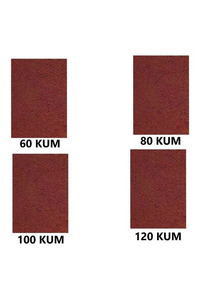 Su Zımparası, Yumuşak Kağıt, Yüksek Kalite 23X28 cm 60,80,100,120 KUM 4 Parça
