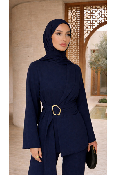 modasusev Κομψό σετ χιτζάμπ με χρυσή πόρπη