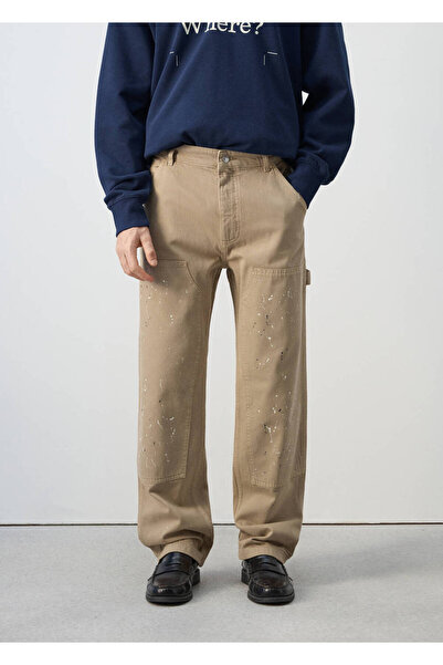 MANGO Man Sıçrama efektli regular fit jean pantolon