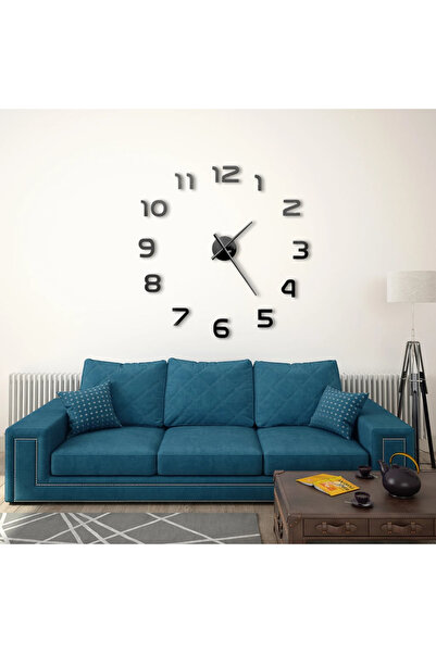 Concept Ceas de perete 3D, negru, 100 cm, XXL, design modern