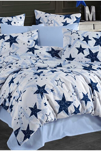 NazeninHome Σετ μονόπλευρης παπλωματοθήκης Ranforce Stella Royal 100% βαμβακε...