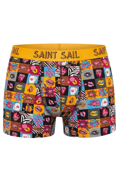 Saint Sail Ανδρικά μποξεράκια σε ρετρό στυλ κόμικ, πολύχρωμα και ελαστικά