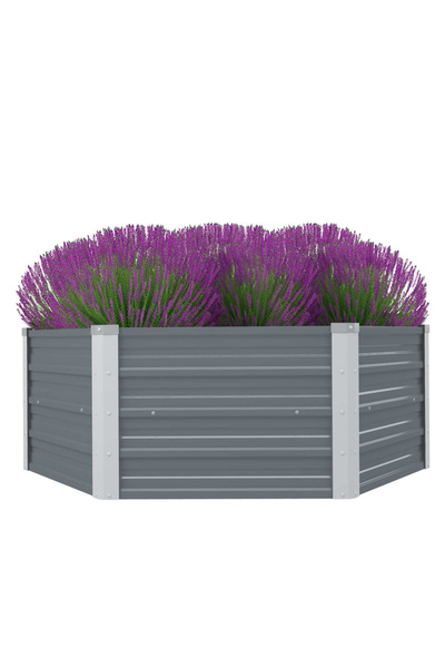 Concept Pat înalt cu straturi, 129x129x46 cm, oțel galvanizat, gri