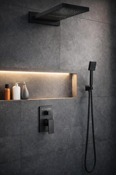 Mistillo Ankastre Duş Seti 3 Yönlü Yağmur Panel&Şelale 550x220 mm SUS 304 – P...
