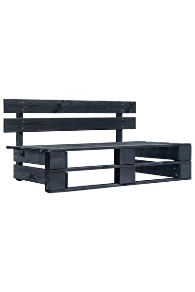 Concept Bancă din paleți de grădină, negru, lemn