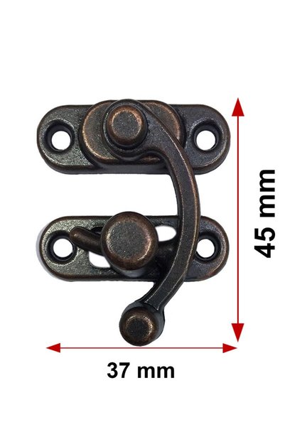 sywoods 2 Pieces Large Size Bow Eye Hook Lock Oxide Box Crate and Lid Clip 37X45 mm