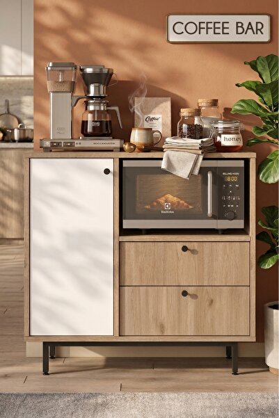 Yurudesign Royce Serisi Kahve Köşesi Çok Amaçlı Dolap Mutfak Dolabı Sepet-Bey...