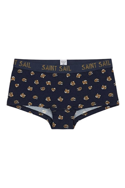 Saint Sail Γυναικείο χρυσό άνετο μποξεράκι με λεπτομέρεια και σχέδιο τίγρης