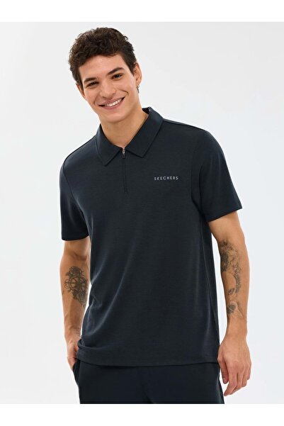 SKECHERS S2610086 m Soft Touch Pique Polo Collar T-Shirt Men's T-Shirt Black