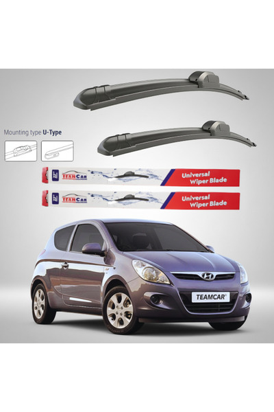 TEAMCAR Hyundai i20 3-врати (2008–2012) Плоски чистачки |   Преден комплект –...