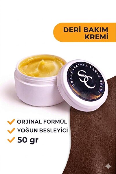 YeferStore Crazy Leather Bakım Kremi, Doğal Deri Besleyici, Koruyucu ve Su It...