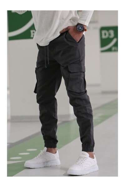 VIKUNYA Ανδρικό παντελόνι cargo από ποιοτικό βαμβάκι με πλαϊνές τσέπες