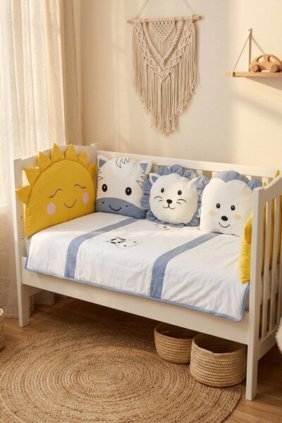 Kista Baby Park Yatak Bebek Uyku Seti Nevresim Takımı 70x110 Animals Mavi