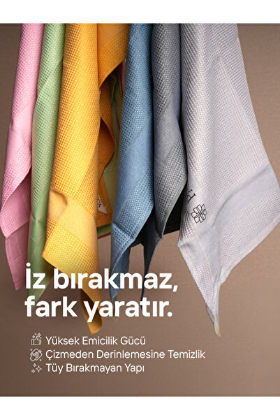 PABRICCA COLLECTIONS. 6 Adet Mikrofiber Temizlik Bezi 60x33 cm – Yüksek Su Em...