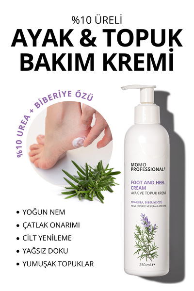 MOMO professional Ayak ve Topuk Kremi Biberiye Özlü, Yoğun Nemlendirici, 250 ml