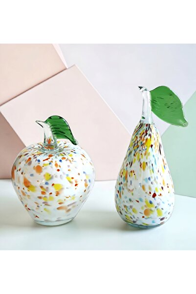 Felis Arte Dekoratif Elma / Armut İkili Set , Üfleme Cam Sanatı, Handmade
