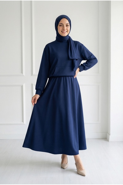 BENAHOLL Σετ με τονίκα και φούστα με τσέπες Dariana Kangru-NL678 Navy Blue