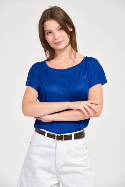 MSW Women's Regular Fit Lyocell Basic T-Shirt
