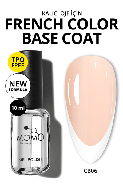 MOMO professional Kalıcı Oje French Color Base Coat CB06, Nude Sarı, 10 ml