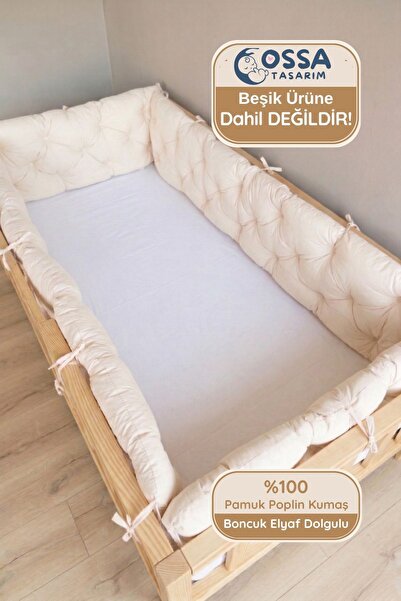 yasetex tasarım Montessori Yatak ve Beşik İçin 4 Kenar Koruma Seti Ekru Renk ...
