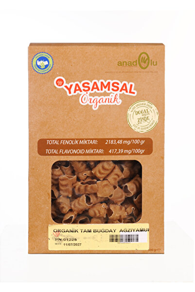 Yaşamsal Organik Organik Ağzı Yamuk Tam Buğday Makarna 500 g