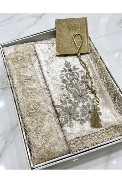 CONSTRAİN Σετ χαλιού προσευχής, πακέτο προίκων, βελούδινο σετ με κορδόνια για...