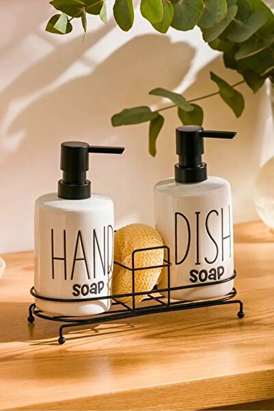 naturelove Οργανωτής κουζίνας με 2 βάσεις - Σαπουνάδα Λευκό Χρώμα