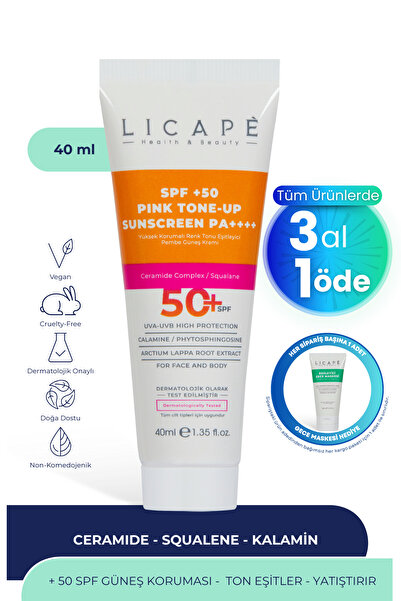 Licape Yüksek Korumalı Renk Tonu Eşitleyici Pembe - Pink Güneş Kremi 40 ml