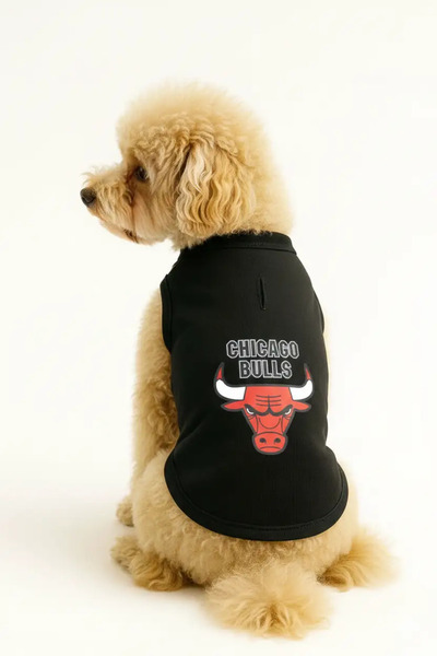 MPZ Pets زي وثوب للقطط والكلاب - قميص داخلي أسود من Chicago Bulls