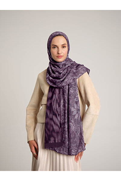 Ayshara Yalaz Zebra Damask Με σχέδιο Διπλής όψης Σάλι - Δαμασκηνί