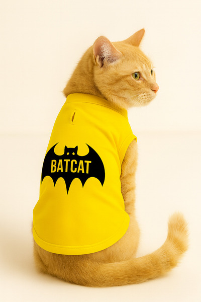 MPZ Pets Cat and Dog Outfit & Gown - Yellow Batcat Undershirt