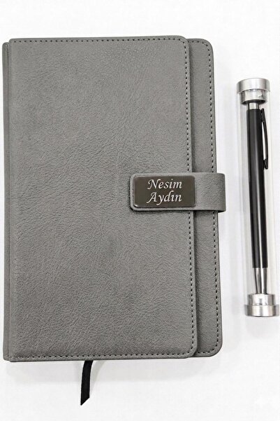 Neso Medya Grup 15x21 Termo İsimli Deri Defter,Kişiye Özel Kalem, Magnetik Ki...