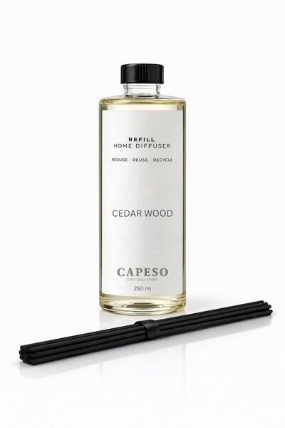 Capeso Cedar Wood-Sedir Ağacı Oda Kokusu 250 ml Yedek Şişe (REFİLL)-5 Adet Çu...