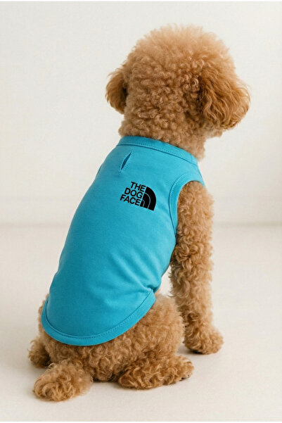 Generic Brand Cat and Dog Outfit & Dress - Turquoise the Dog Face Tank Top