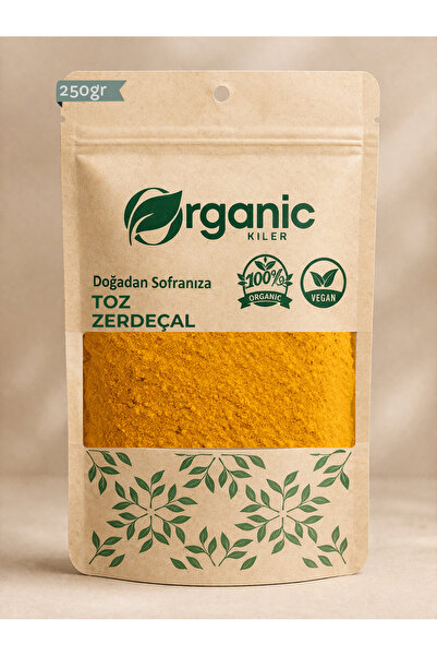 Organic Kiler Toz Zerdeçal %100 Taze Öğütülmüş 250gr (Curcuma Longa) Katkısız...