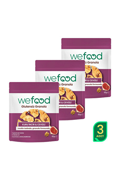 Wefood Glutensiz Granola Kuru İncir & Cevizli 60 gr 3'lü