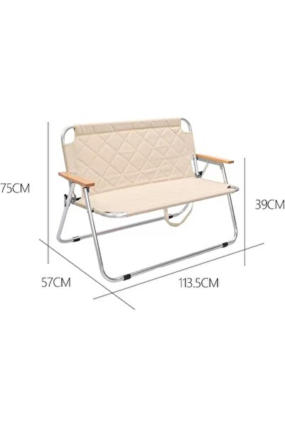 AutoFamily AUTO FAMILY Foldable Outdoor Camping Chair Black– 2 seater Chair Outdoor, portable camping chair