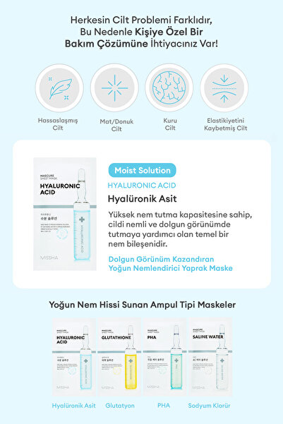 Missha Hyalüronik Asit İçerikli Nemlendirici Maske Mascure Hydra Solution Sheet Mask Hyaluronic Acid