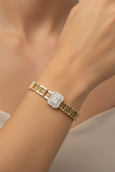 XUPING JEWELRY سوار من الزركون على شكل حجر الباجيت من ستايل إنساي/شوبينج للمج...