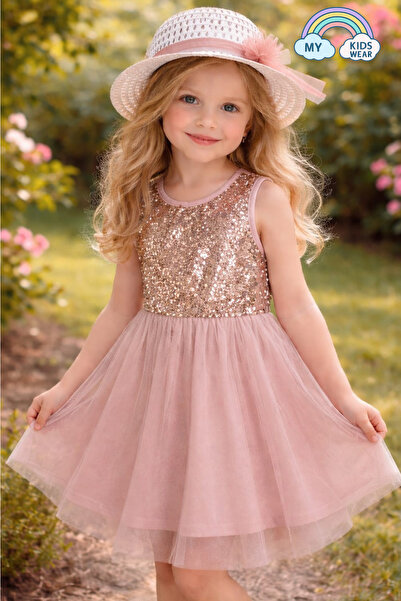 My Kids Wear Κοριτσίστικο καπέλο και φόρεμα με παγιέτες