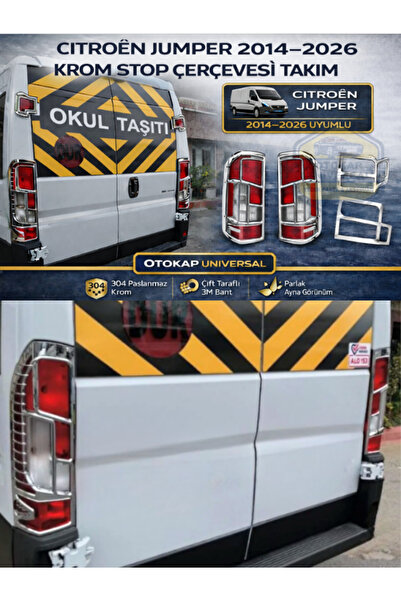 Genel Markalar Citroen Jumper 2014-2025 Uyumlu Abs Krom Stop Çerçevesi Takım