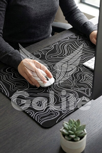 GoLite Classic - 70x30 Topography Gaming Oyuncu Mouse Pad Kaymaz Taban Büyük Klavye Fare Altlığı Mousepad
