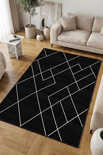 Decomia Home Ψηφιακό αντιολισθητικό χαλί που πλένεται σε λευκό σκανδιναβικό σ...