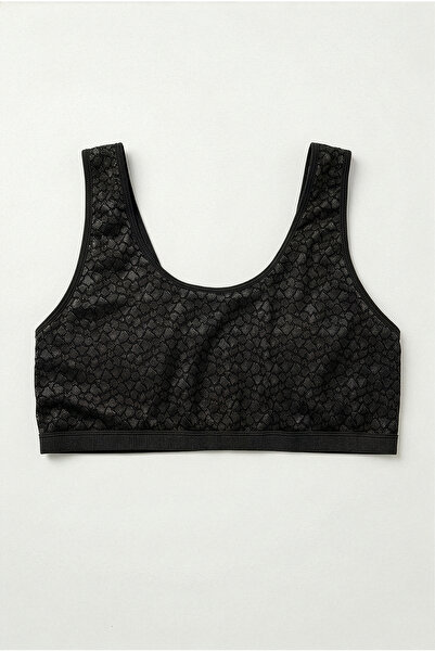 HNX Γυναικείο μπουστάκι με χοντρό λουράκι από δαντέλα λεοπάρ