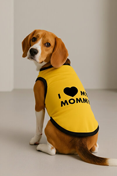 Monopetz Yeni Sezon Köpek Ve Kedi Kıyafeti - Sarı I Love Mommy