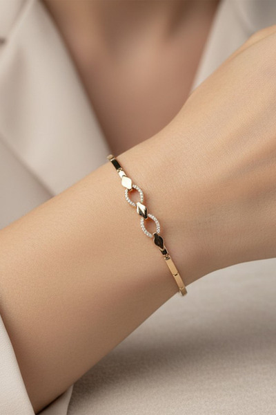 XUPING JEWELRY Stil Incisi/Xupıng Jewelry 14 Ayar Altın Kaplama Ortası Üç Hal...