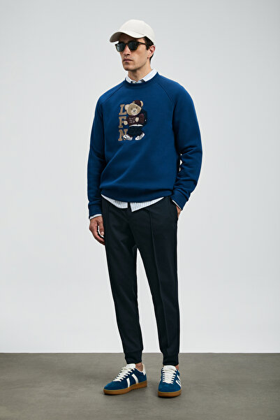 Lufian Παντελόνι Pıto Jogger εφαρμοστό Navy Blue