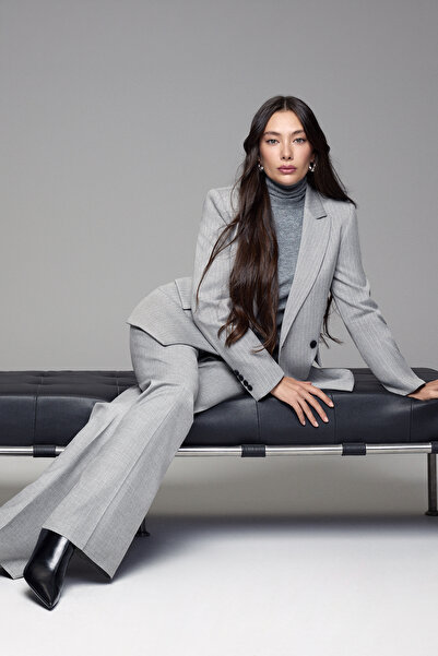 Lufian Γυναικείο Μπουφάν Lına Κανονικής Εφαρμογής Γκρι