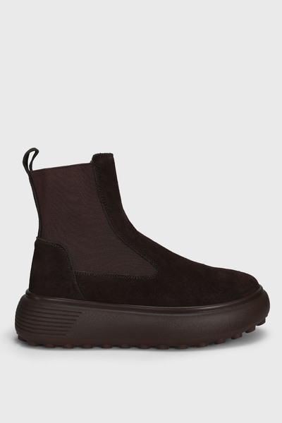 Lufian Γυναικείες δερμάτινες μπότες Monica καφέ