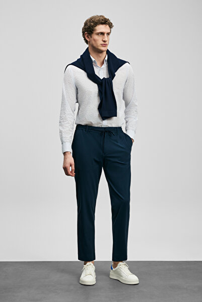 Lufian 111190360 Eron Jogger Pantolon Slim Fit Ανδρικό Παντελόνι ΣΚΟΥΡΟ ΜΠΛΕ